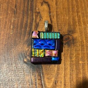 Colorful Dichroic Glass Mosaic Pendant